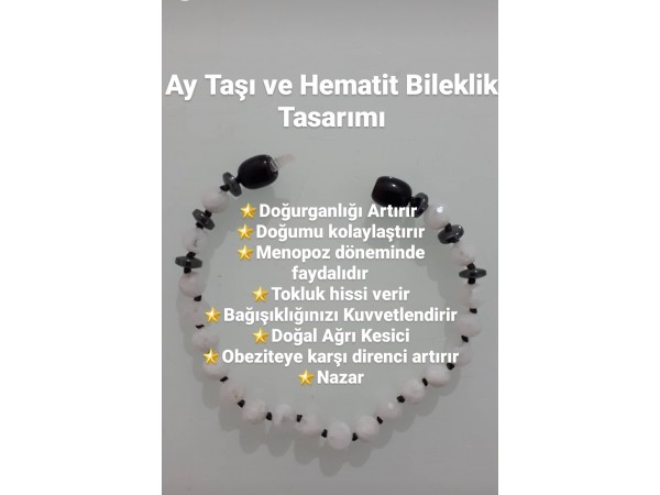 Ay Taşı ve Hematit Bileklik