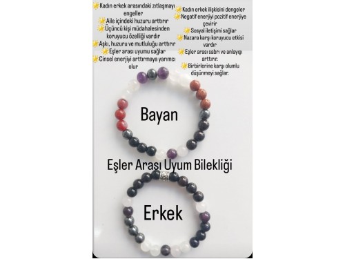 Eşler Arası Uyum Bilekliği Takımı (Bayan Erkek)