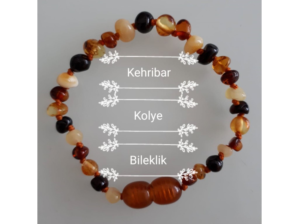 Gökkuşağı Kehribar Bebek Bilekliği Kehribar bileklik